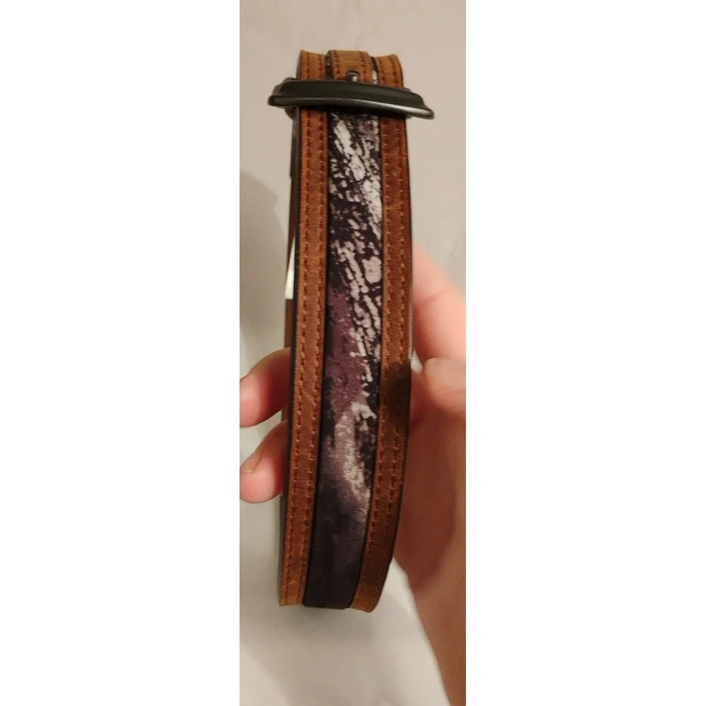 NEW Nocona‎ Mossy Oak Leather Belt Boys Mens Sz 26 Brown Camouflage Hunting